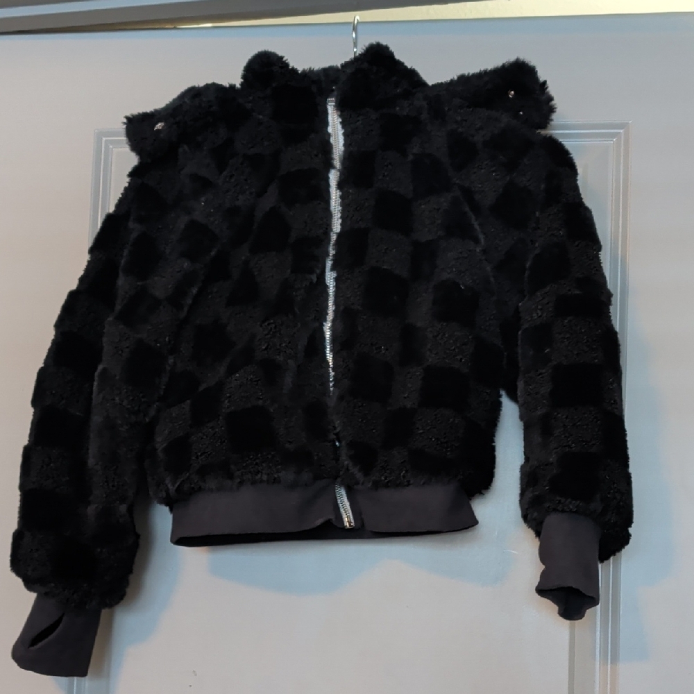 All in Motion Black Textured Zip-Up Jacket